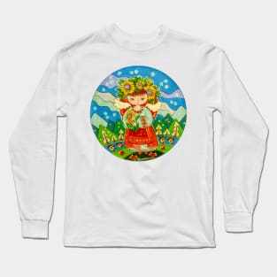 The angel girl colorful christmas decor Long Sleeve T-Shirt